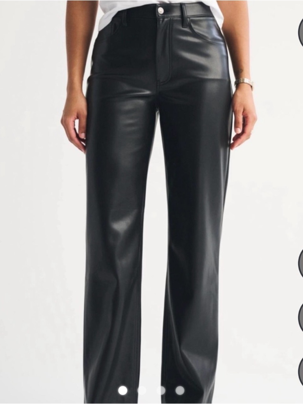Abercrombie & Fitch black leather high waisted pants